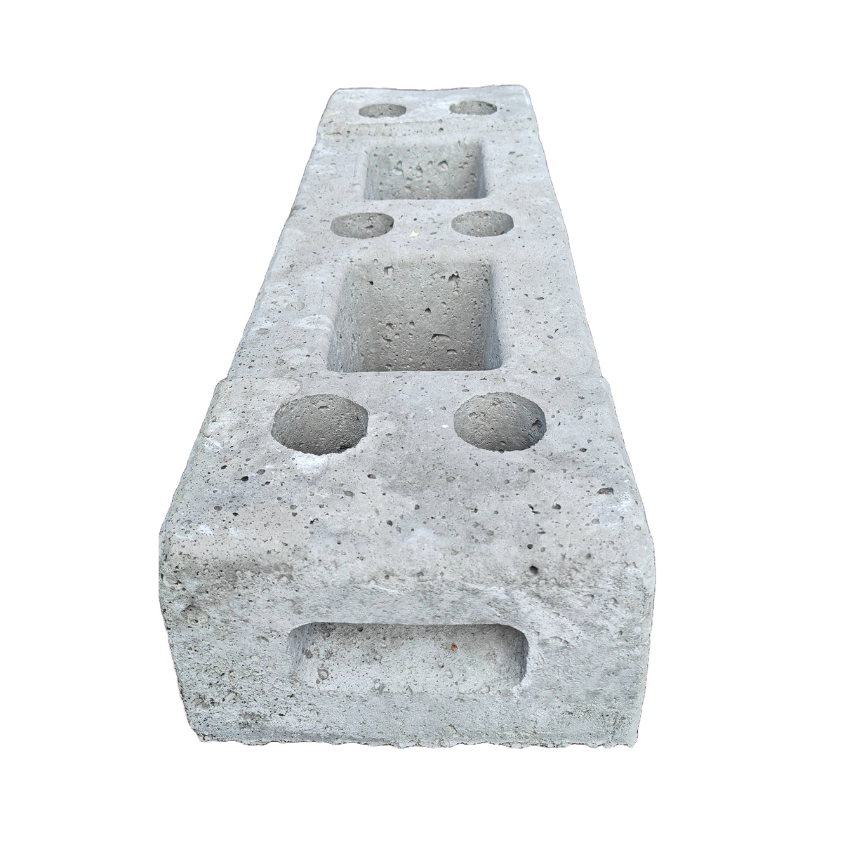 a side view of the concreteblock 35kg on a white bakcground