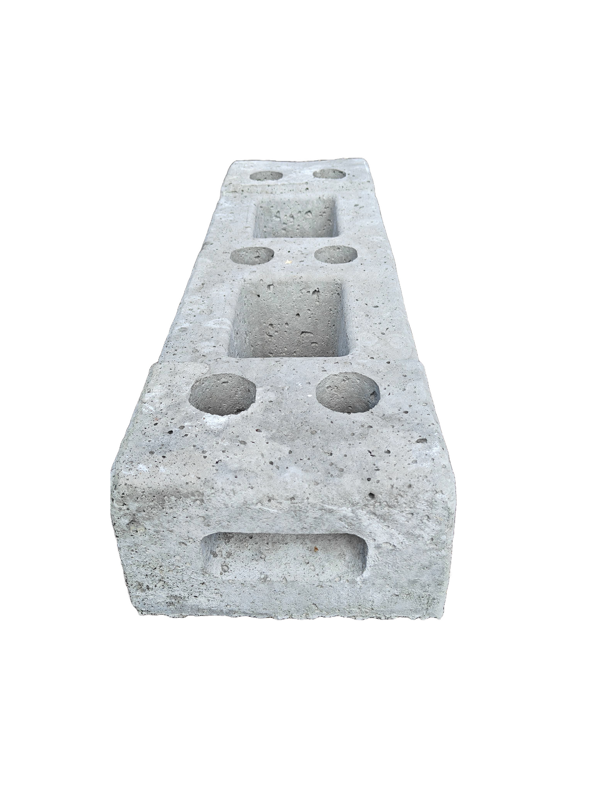 a side view of the concreteblock 35kg on a white bakcground